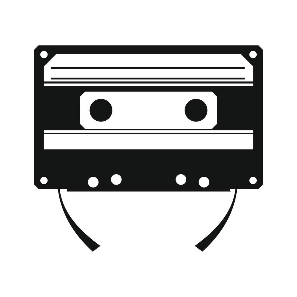 Audio compact cassette simple icon vector