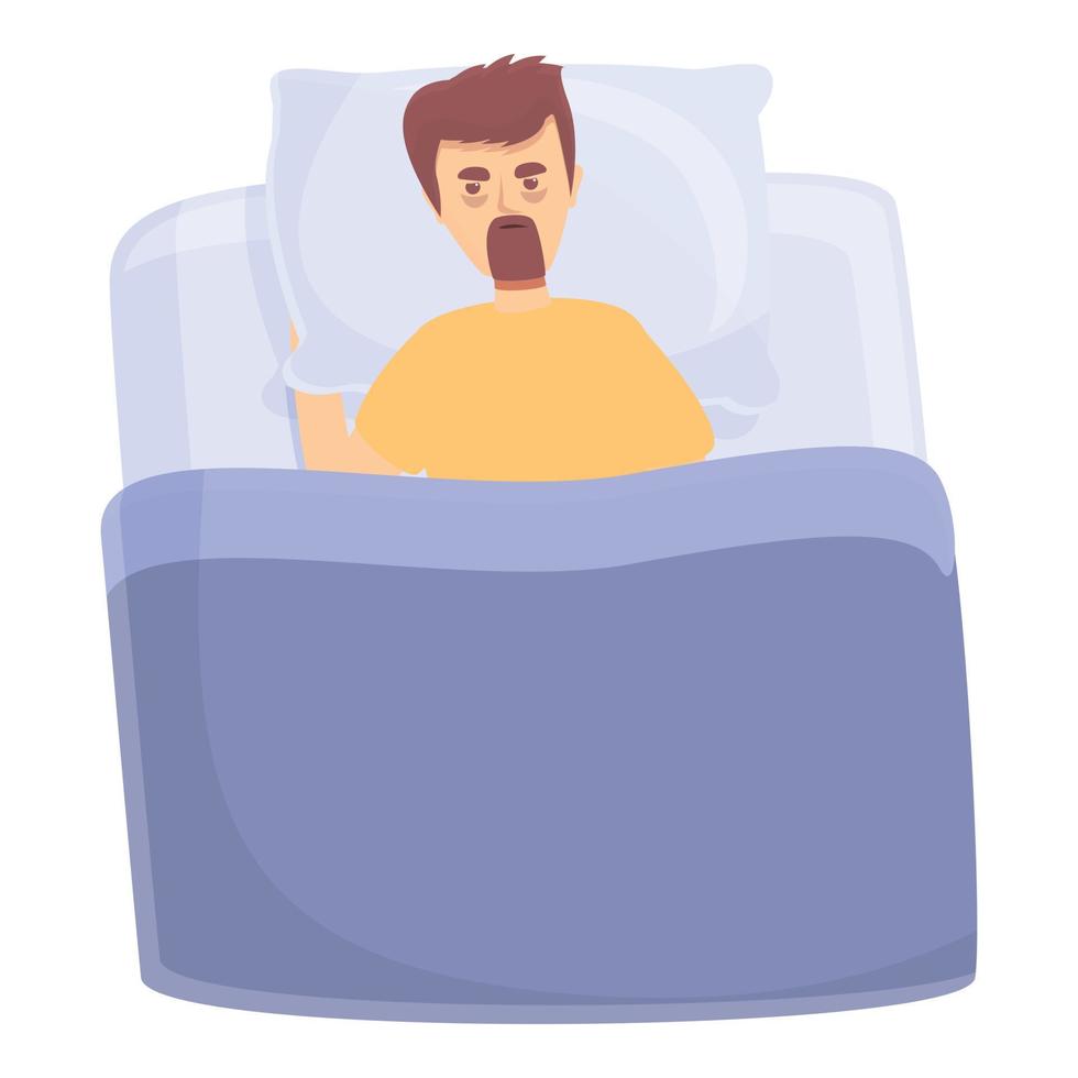 Father insomnia icon cartoon vector. Bed tired vector
