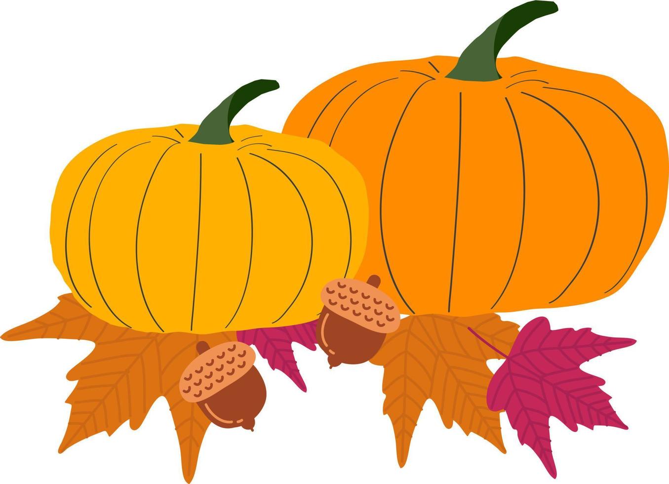 Thanksgiving Turkey Pumpkin Maple Leaf vector