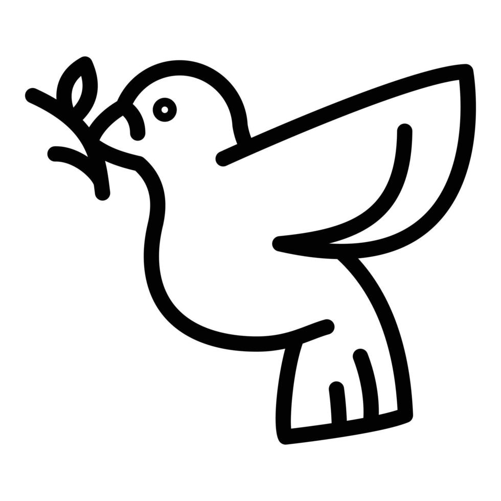 Dove icon, outline style vector