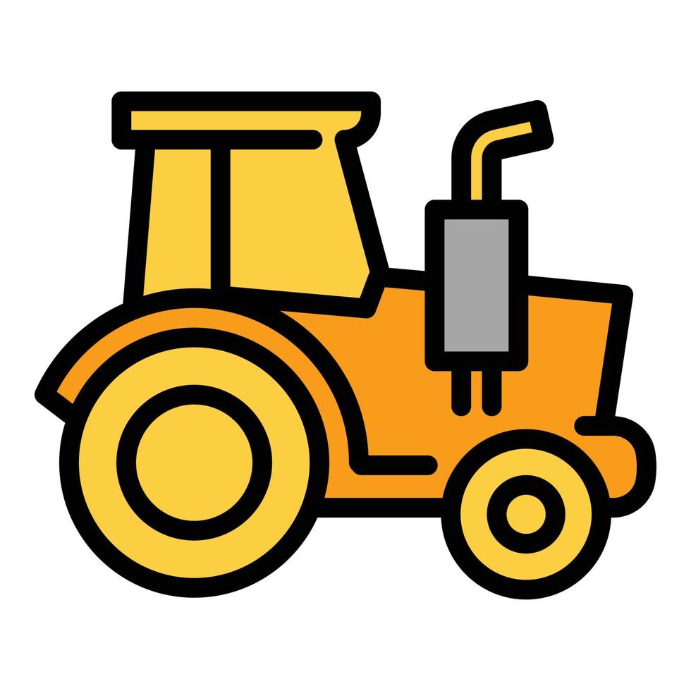 vector de contorno de icono de tractor antiguo. combinar vehículo