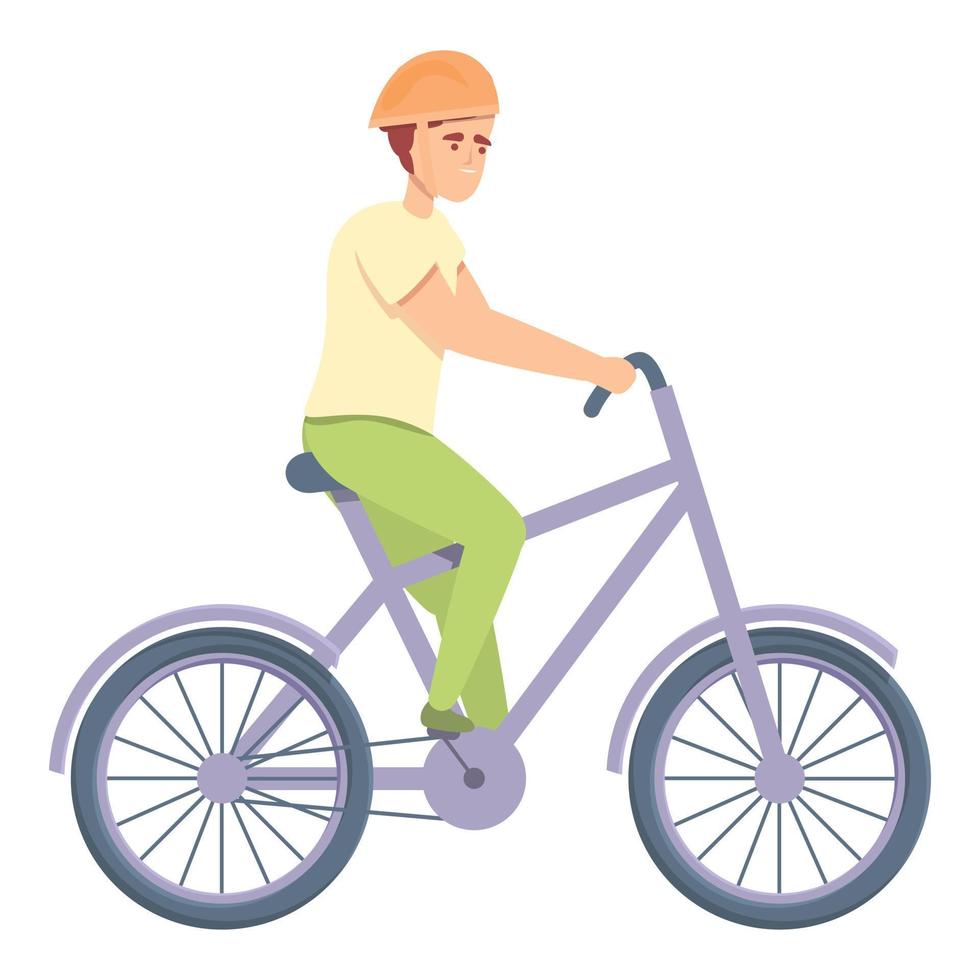 vector de dibujos animados de icono de ciclista. joven ciclista