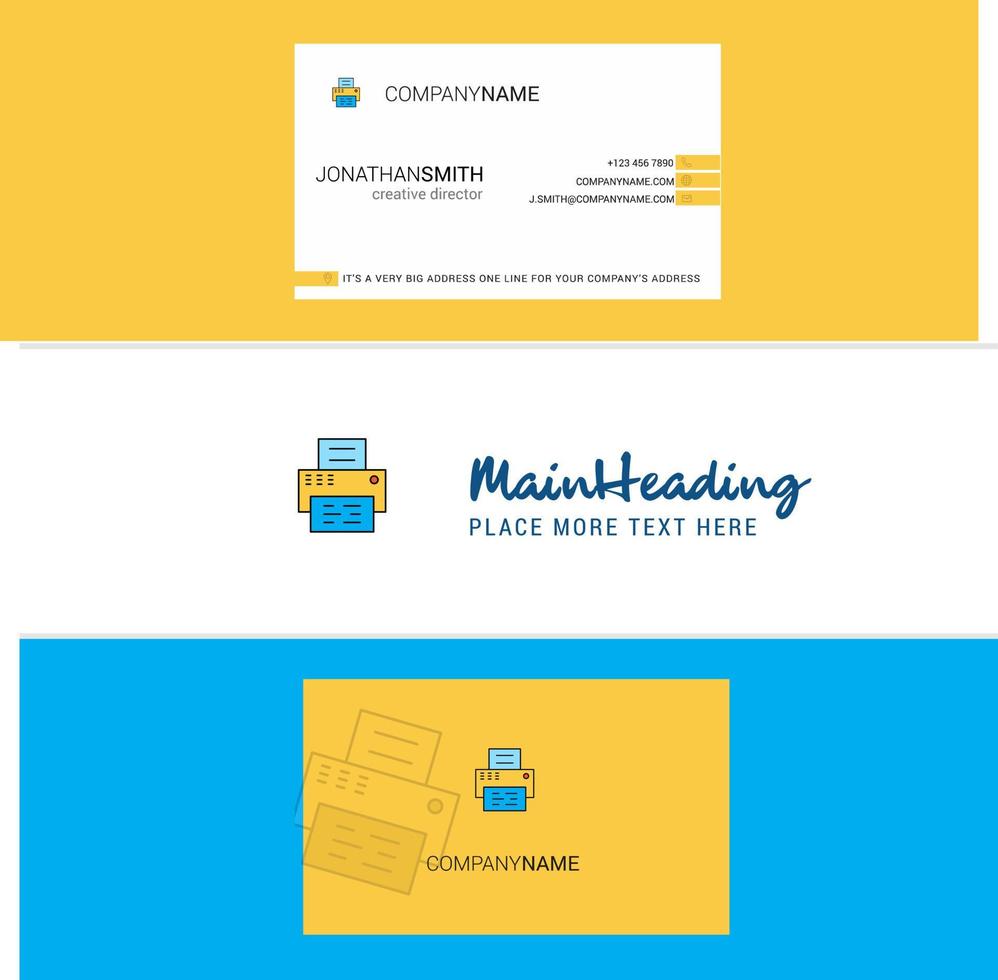 Beautiful Printer Logo and business card vertical Design Vector