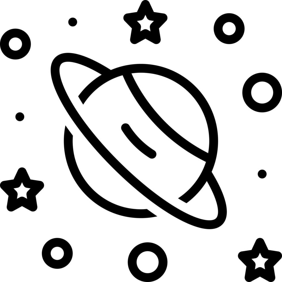 icono de línea para planeta vector