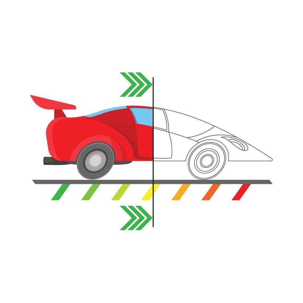 icono de diagnóstico de coche, estilo de dibujos animados vector