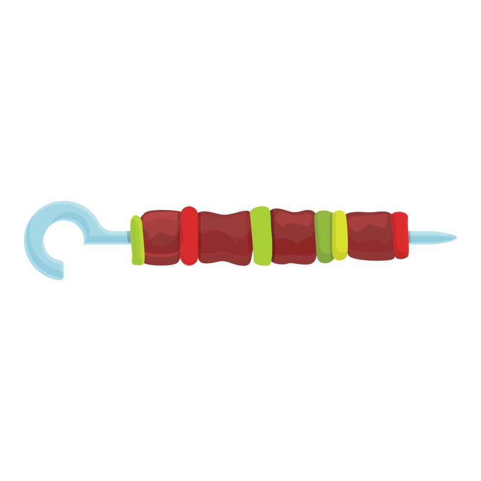 Bbq stick icon cartoon vector. Meat food vector