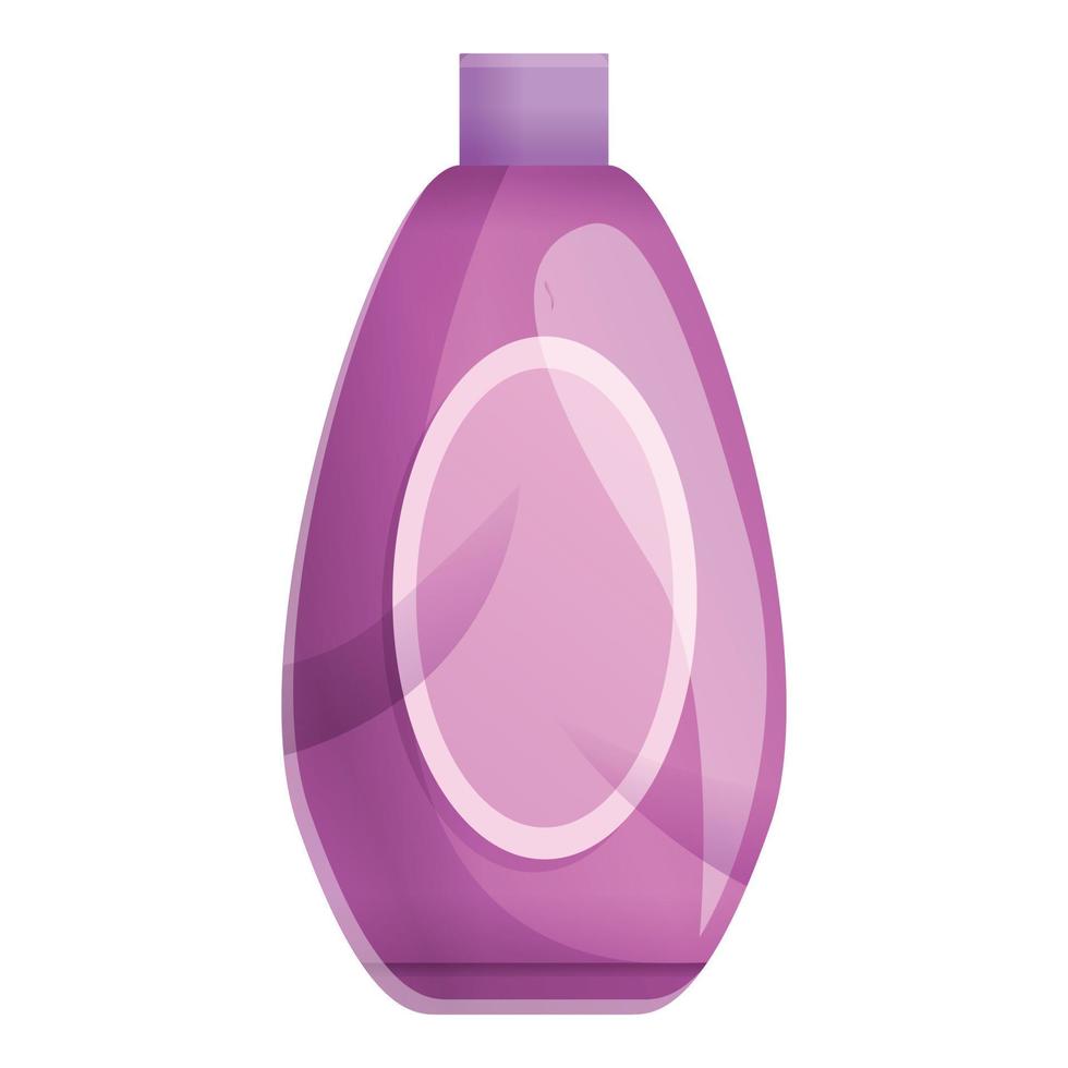 Empty shampoo bottle icon, cartoon style vector