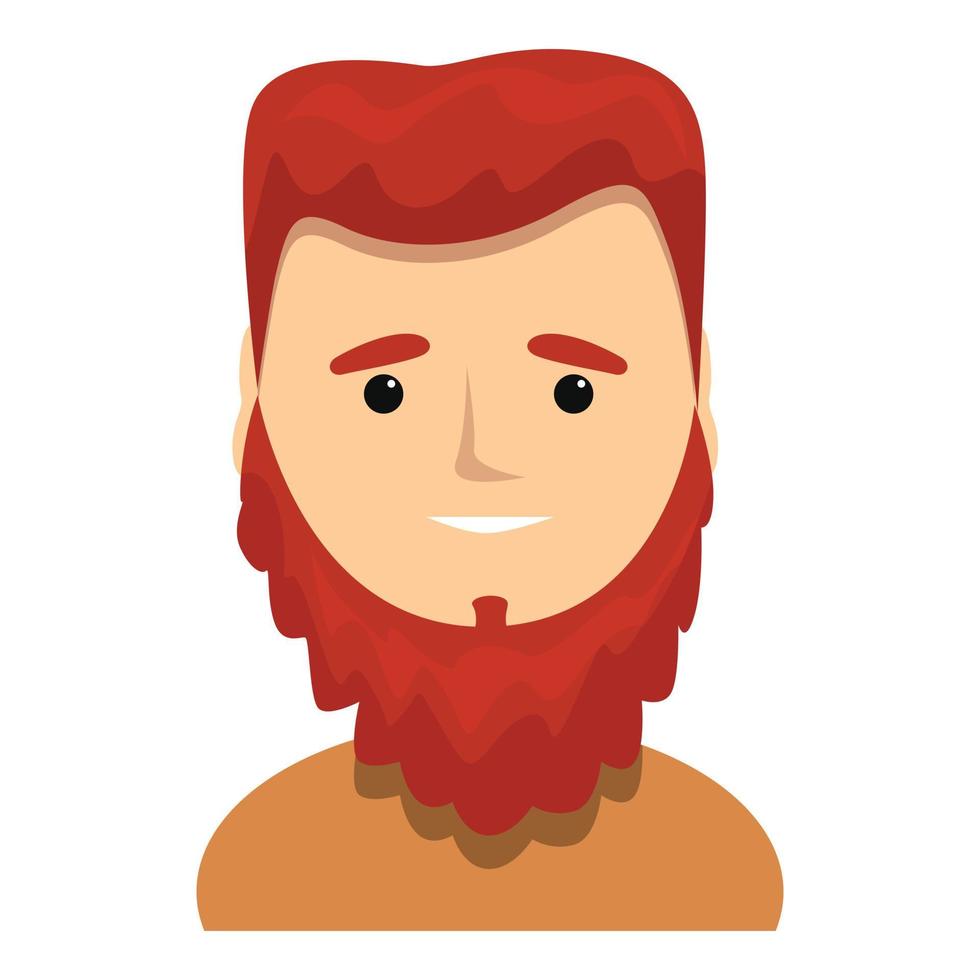 Red haired bearded swede icon, cartoon style vector