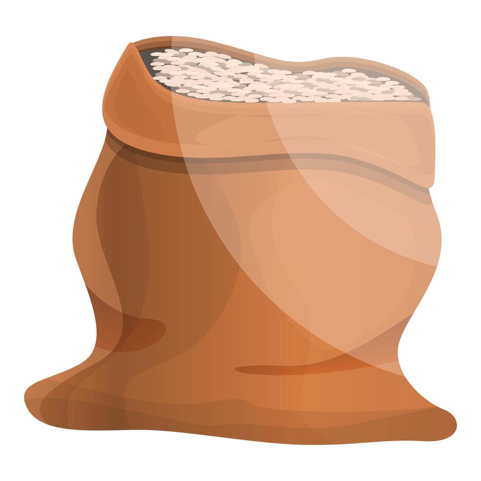 Warehouse rice sack icon, cartoon style vector