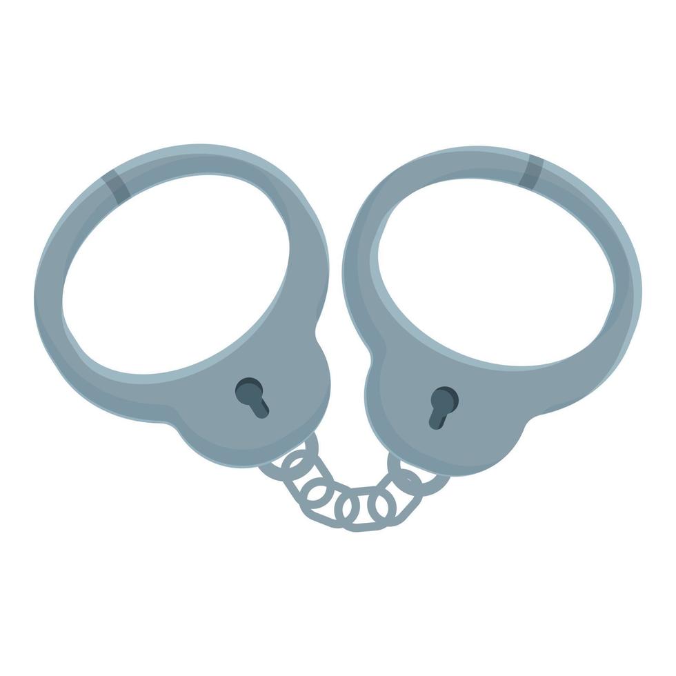 Chain handcuff icon cartoon vector. Police jail vector