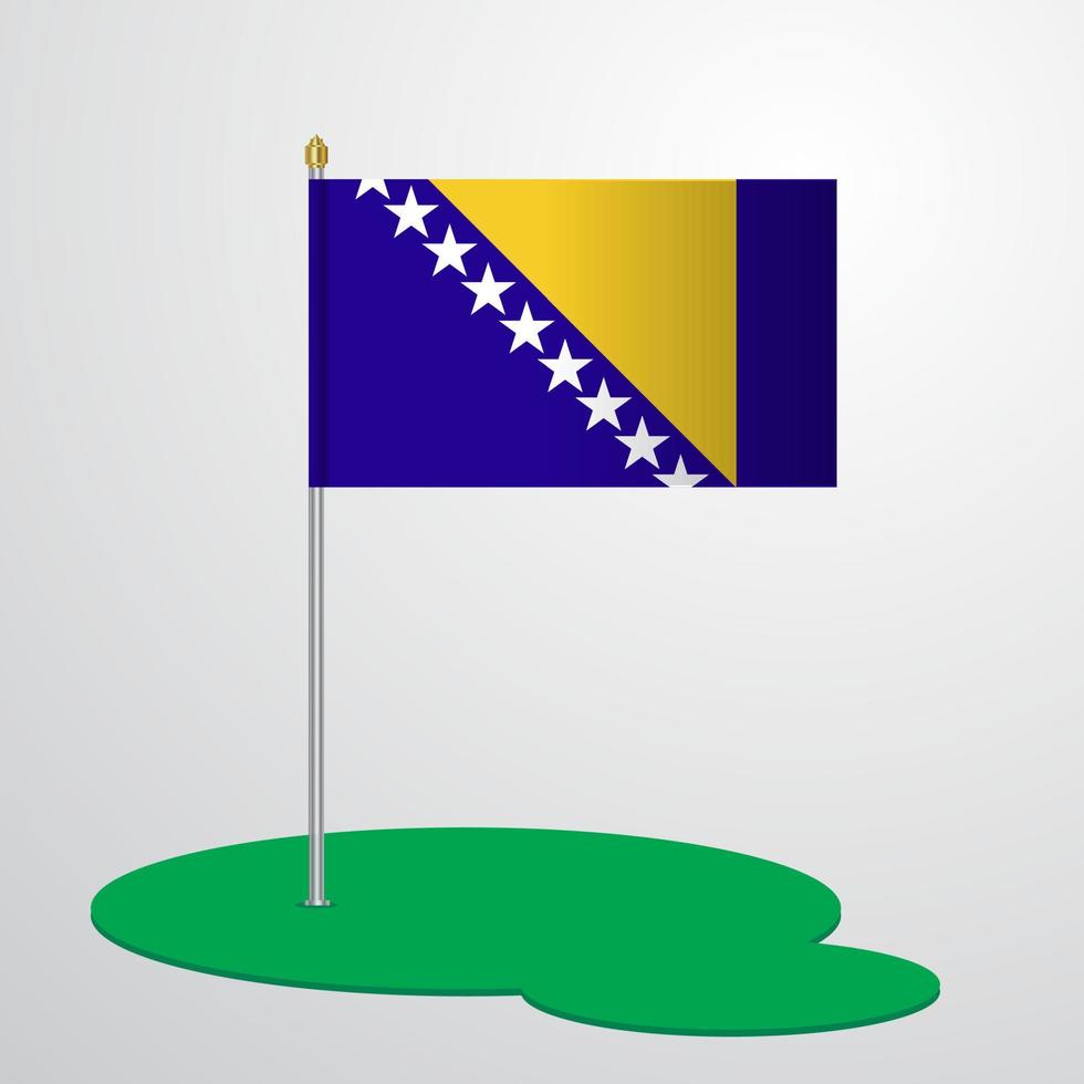 Bosnia and Herzegovina Flag Pole vector