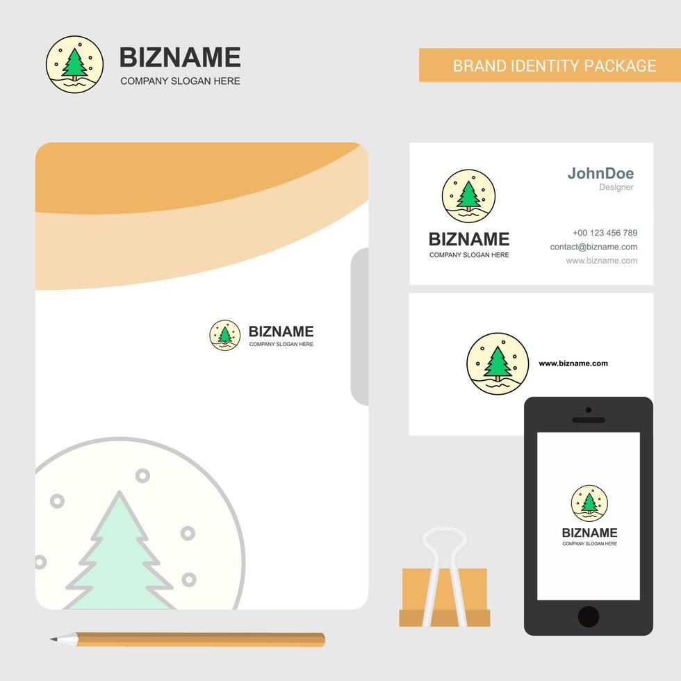 Christmas tree Business Logo File Cover Visiting Card and Mobile App Design Vector Illustration