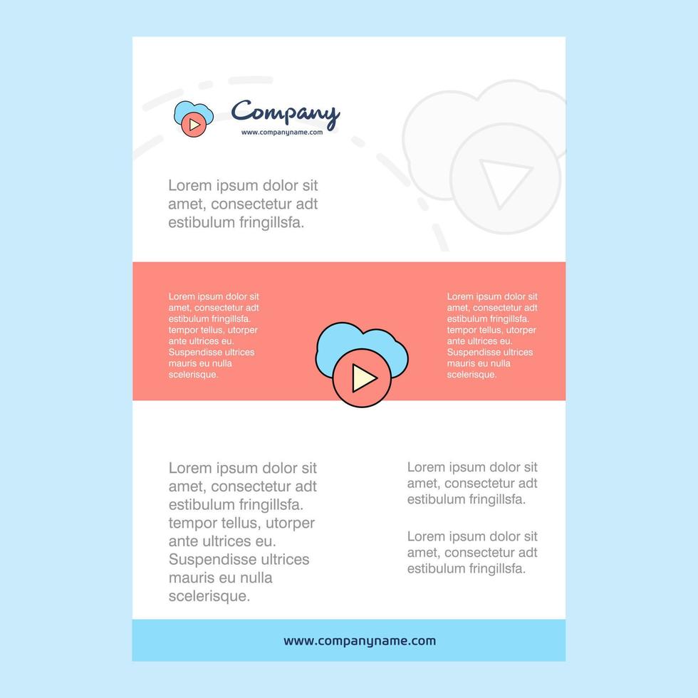 Template layout for Cloud play comany profile annual report presentations leaflet Brochure Vector Background