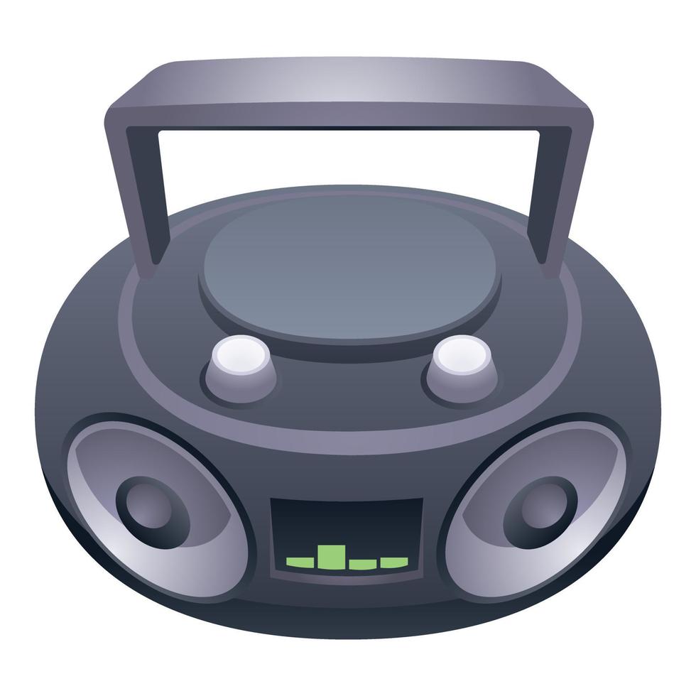 Radio portable boombox icon, cartoon style vector