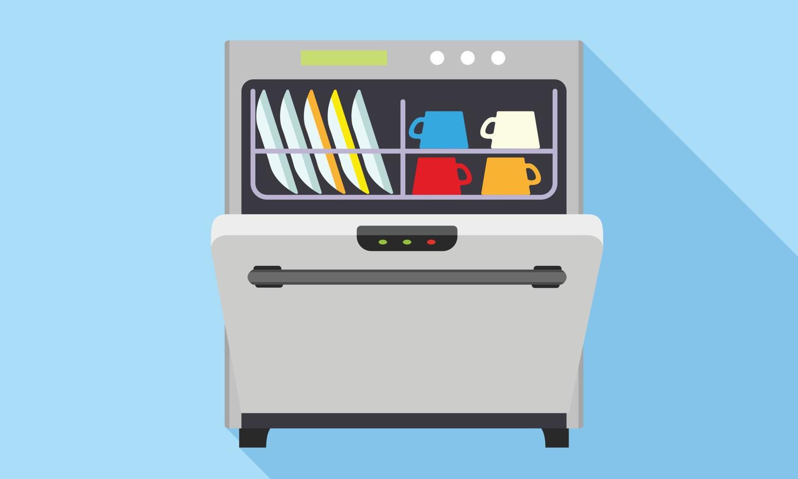 Modern dishwasher icon, flat style vector