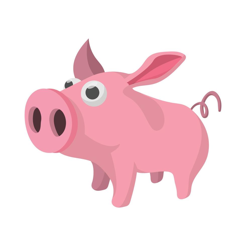 Pig cartoon icon vector