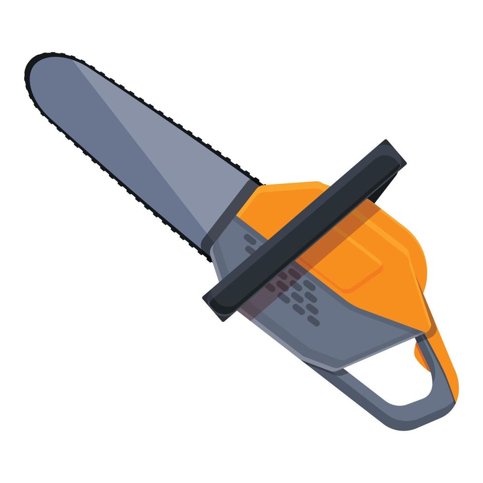 Modern chainsaw icon, cartoon style vector