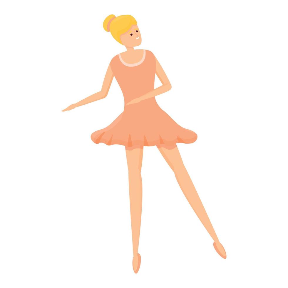 icono de bailarina de música, estilo de dibujos animados vector