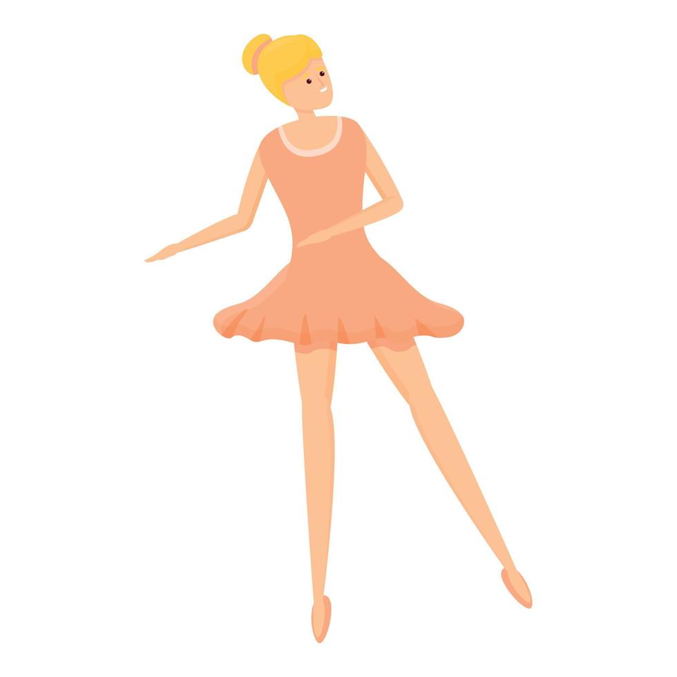 Music ballerina icon, cartoon style vector