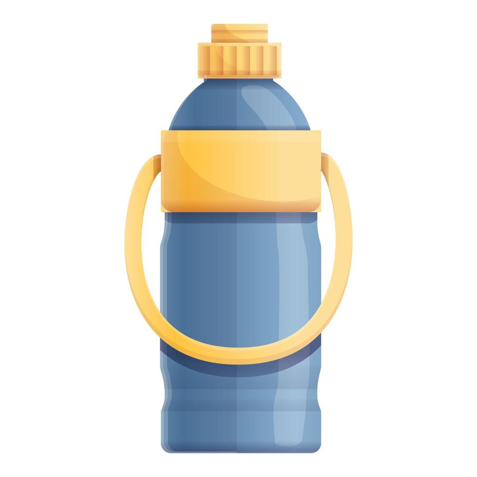 Plastic water bottle icon, cartoon style vector