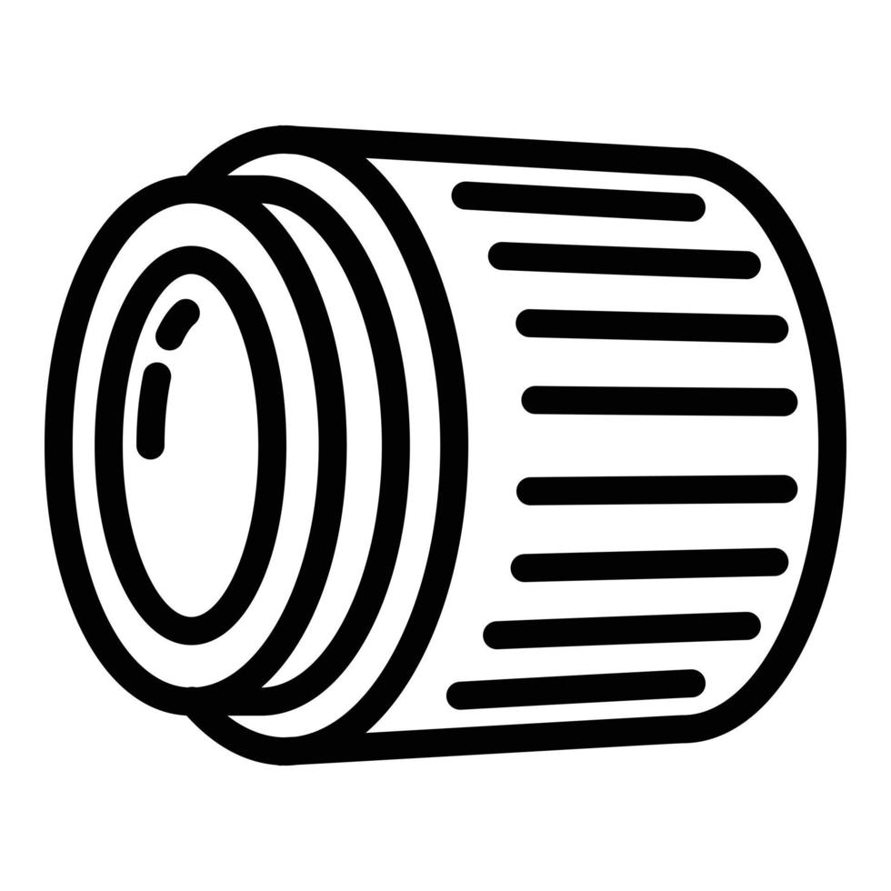 Camera lens icon, outline style vector