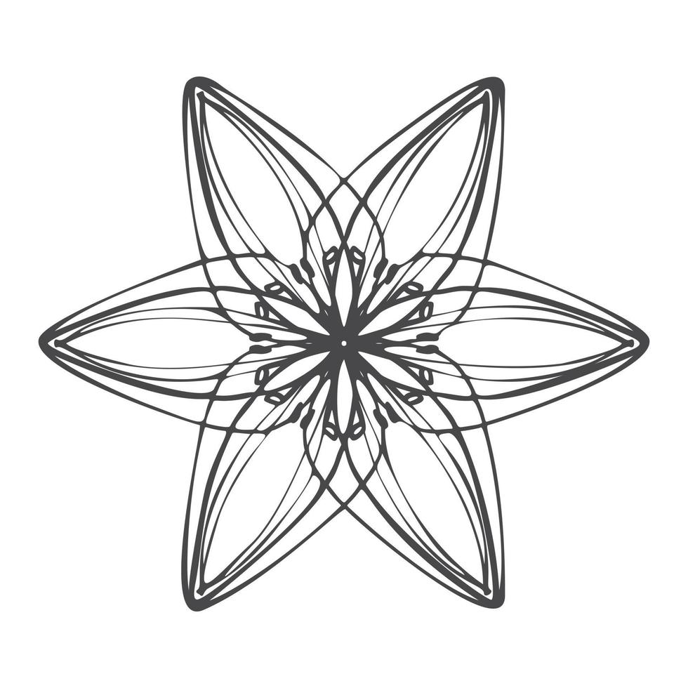icono de flor de seis pétalos, estilo simple vector