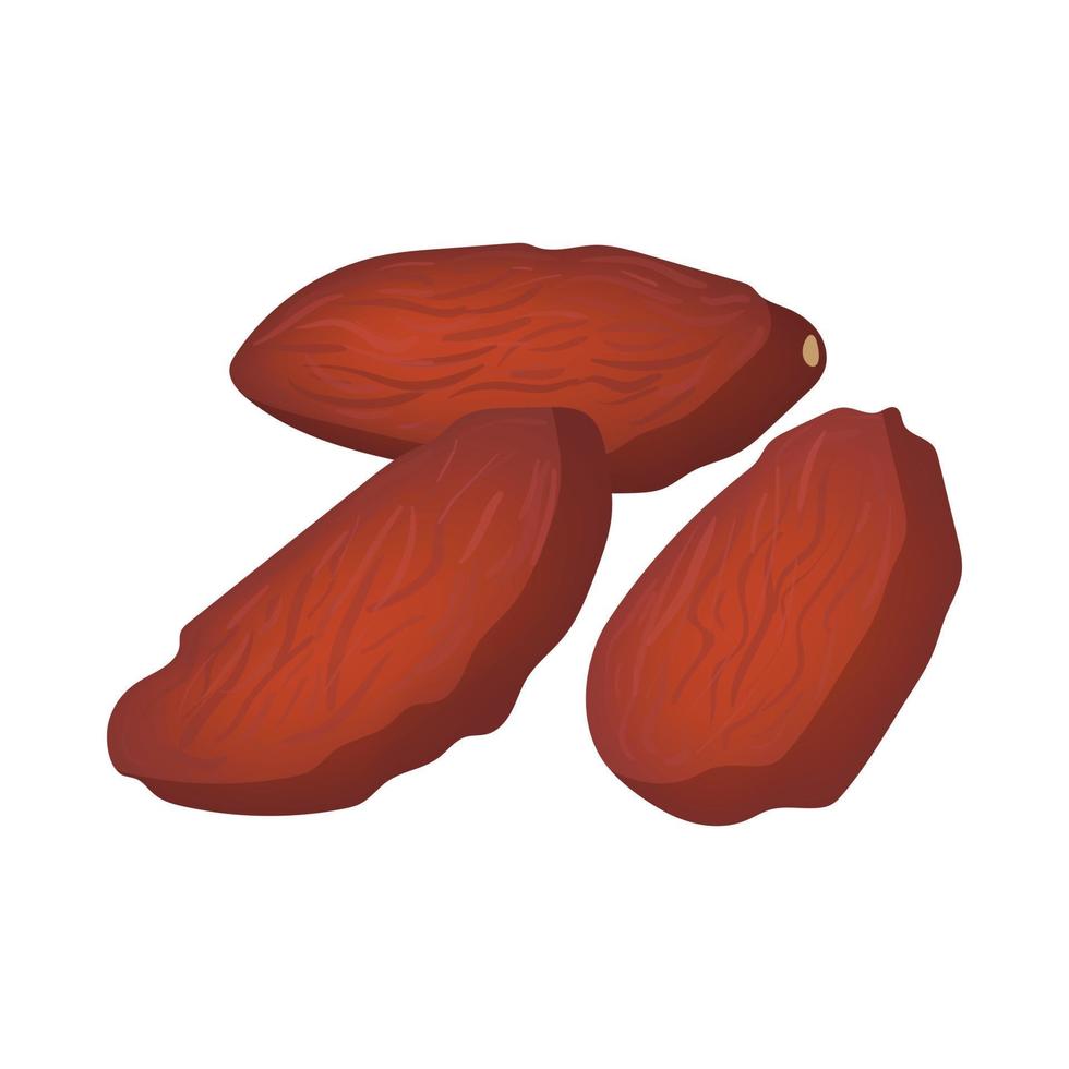 Almonds icon, cartoon style vector