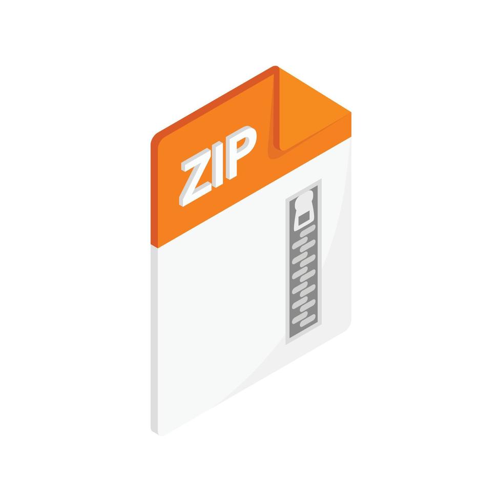 ZIP icon, isometric 3d style vector