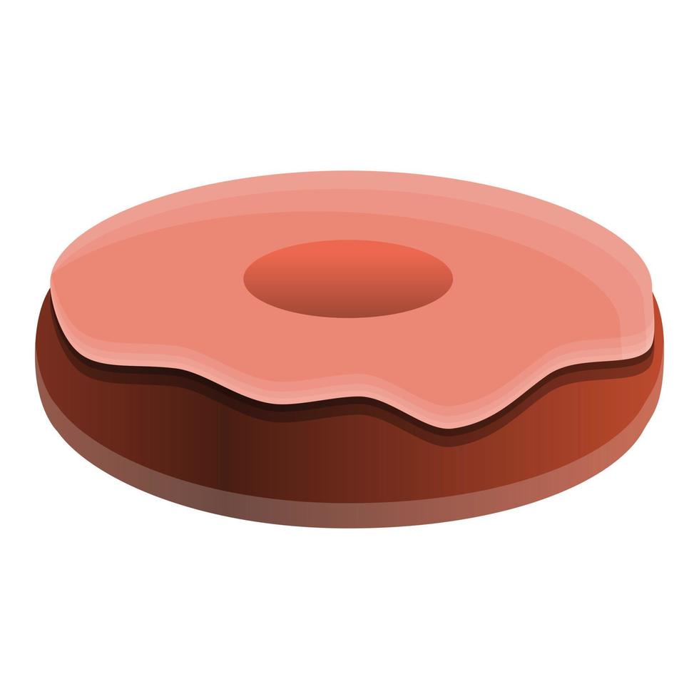 Sweet donut icon, cartoon style vector