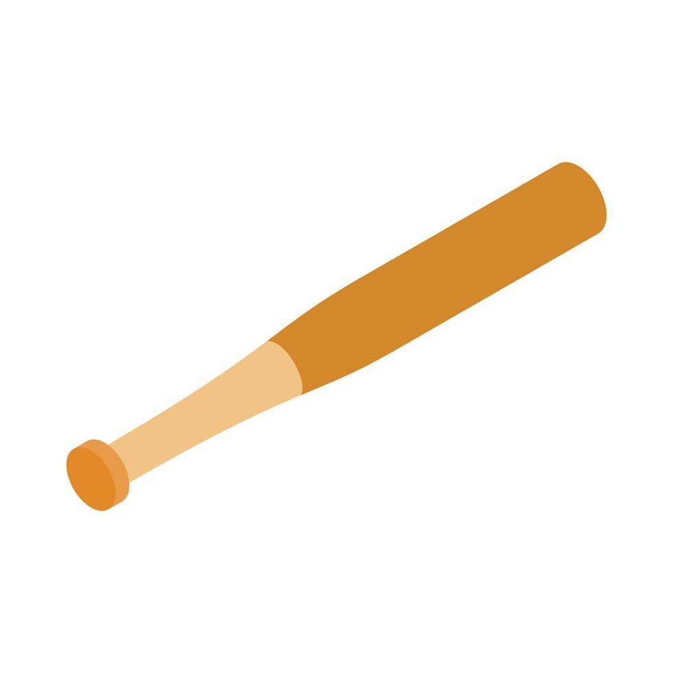Baseball bat isometric 3d icon vector
