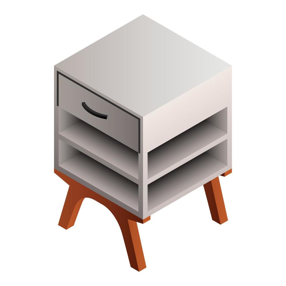 Night stand icon, isometric style vector