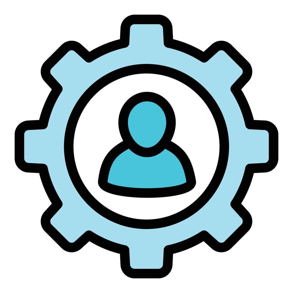 Gear manager icon outline vector. Company social vector