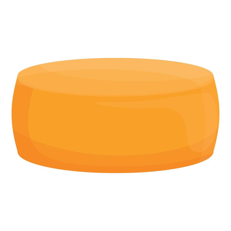 Dairy round cheese icon, cartoon style vector