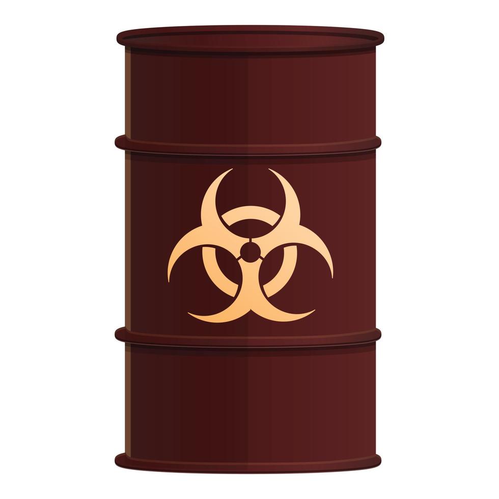 Toxic barrel icon, cartoon style vector