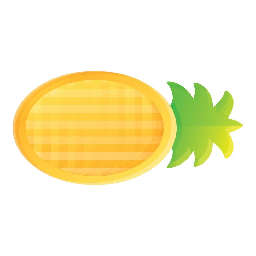 Inflatable pineapple mattress icon, cartoon style vector