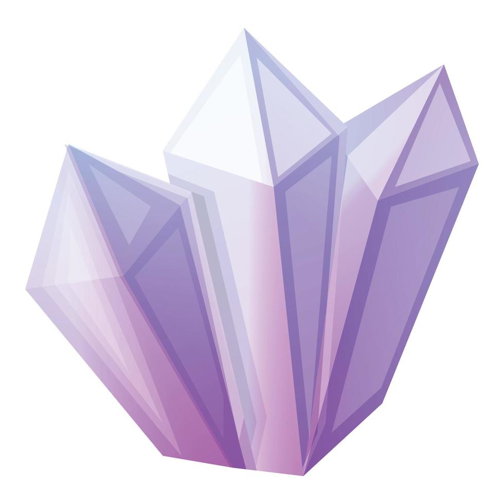 Magic crystal icon, cartoon style vector