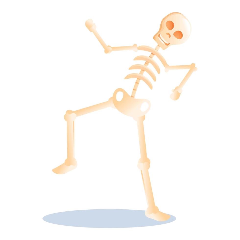 Smiling skeleton icon, cartoon style vector