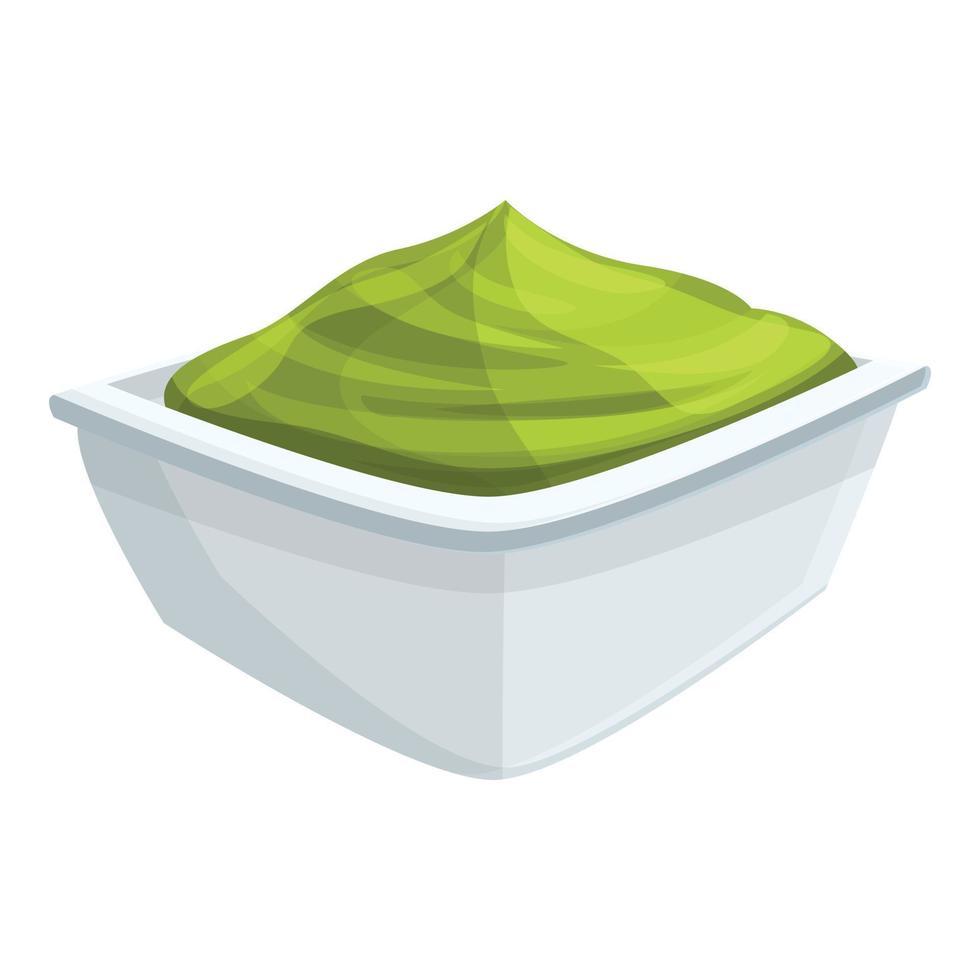 Plate wasabi icon, cartoon and flat style vector