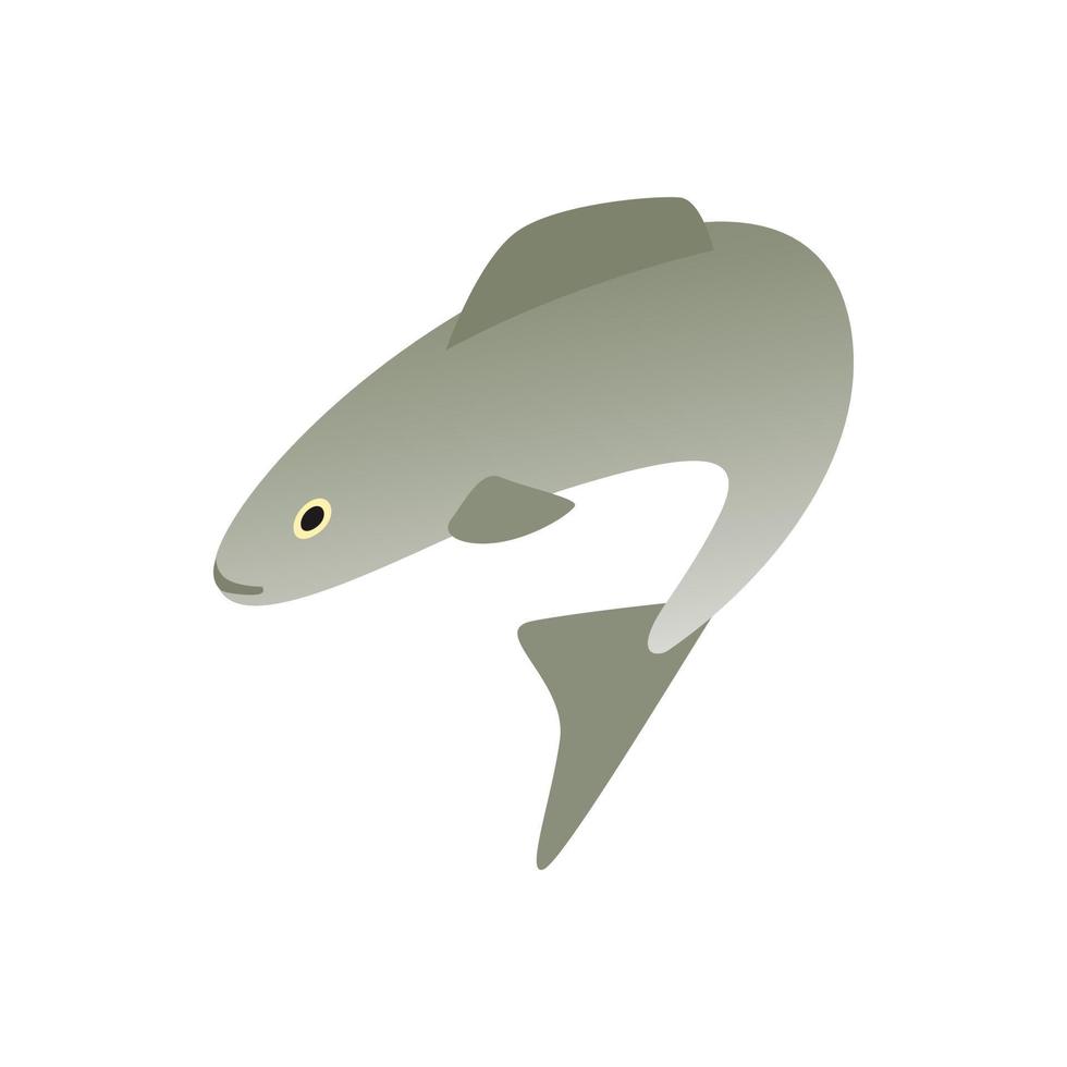 Pilchard fish icon, isometric 3d style vector