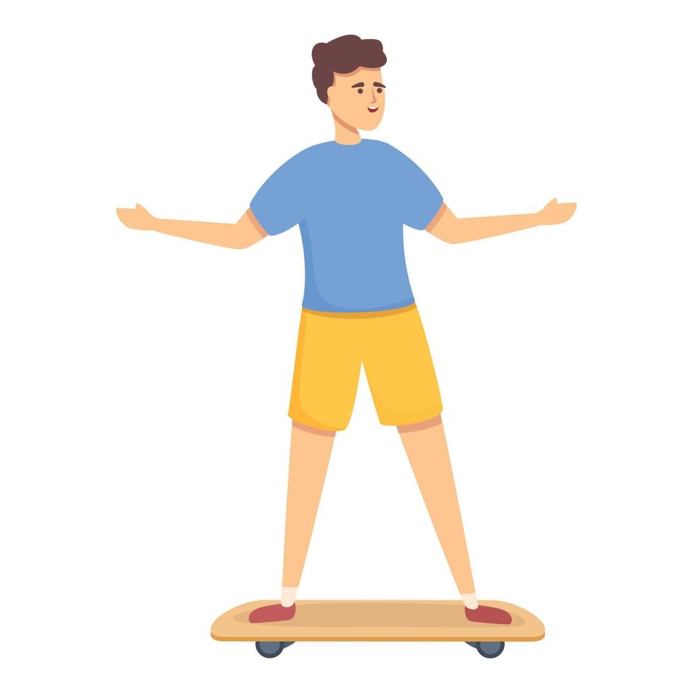 Boy on skateboard icon cartoon vector. Urban sport vector