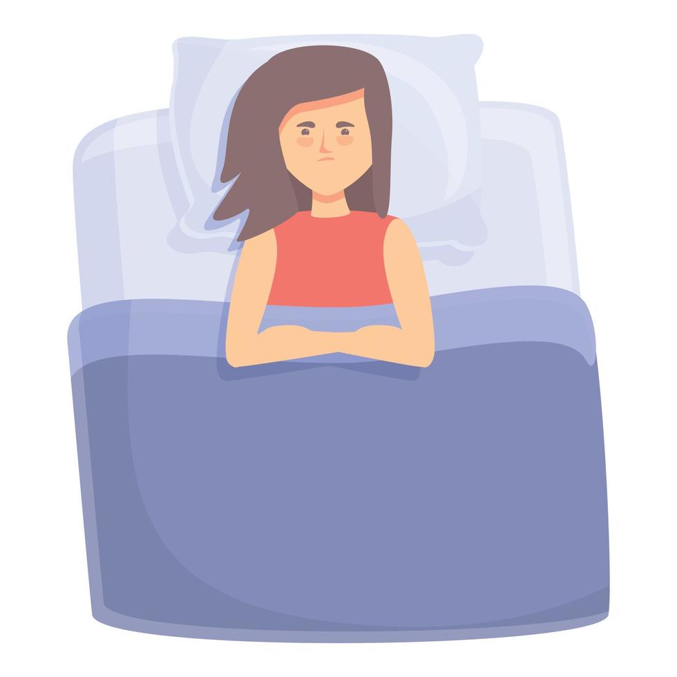 Woman insomnia icon cartoon vector. Bed sleep 14384673 Vector Art at ...