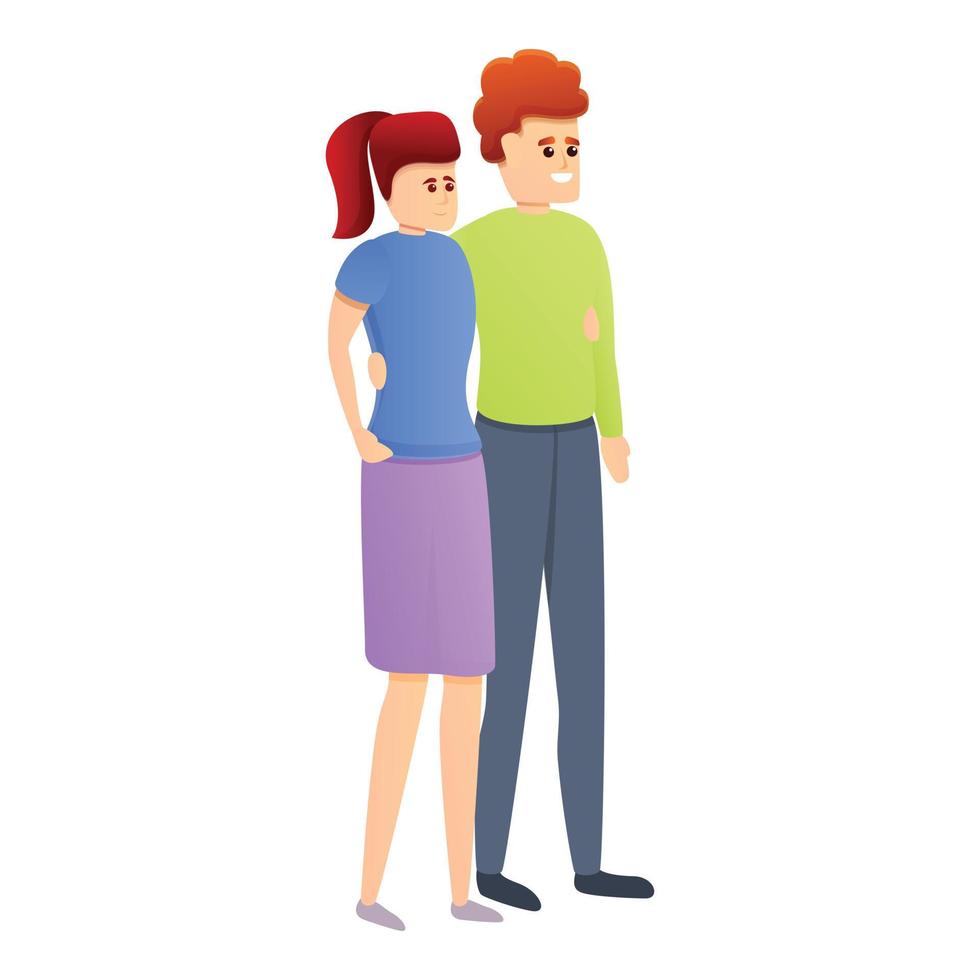 icono de pareja joven afecto, estilo de dibujos animados vector