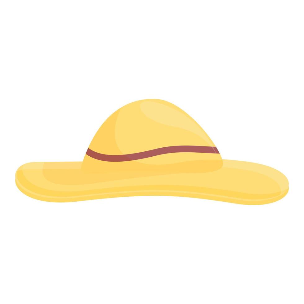 icono de sombrero de playa, estilo de dibujos animados vector