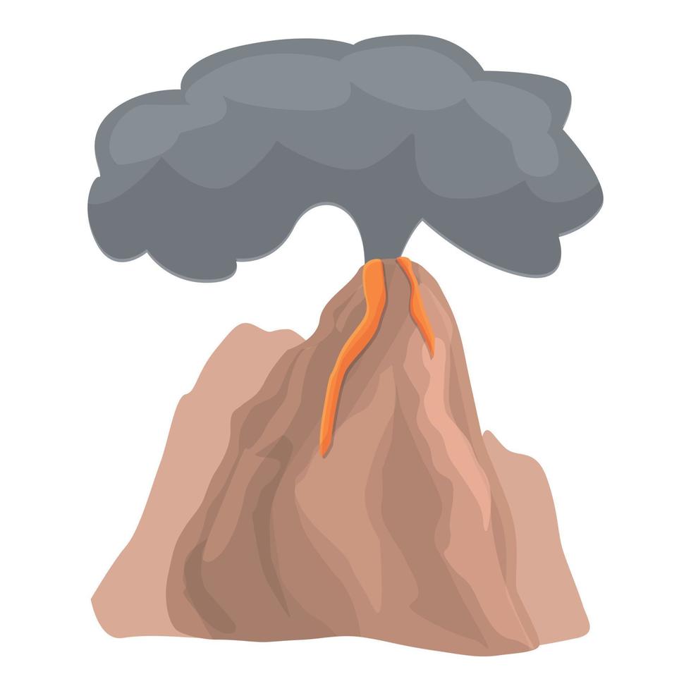 Active volcano icon cartoon vector. Natural vulcano vector