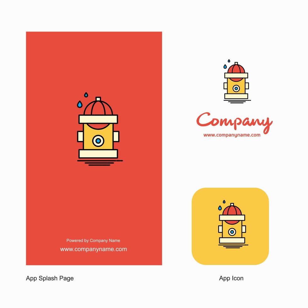 Hydrant Company Logo App Icon and Splash Page Design Creative Business App Design Elements vector
