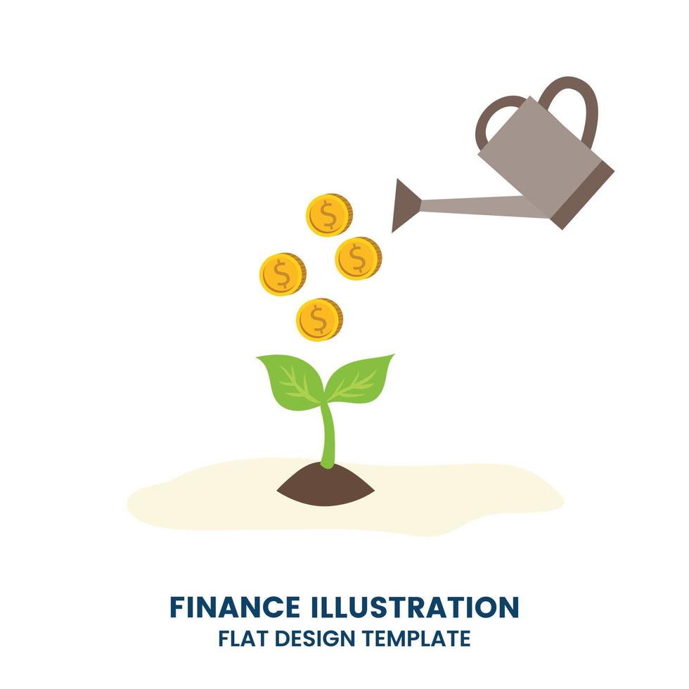 flushing coins tree, flourishing in the yard. Financial consultant concept, successful, happy. grow money plant vector