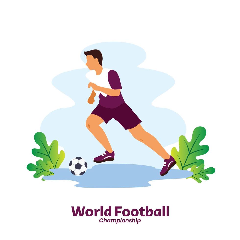 flat player football action design template vector