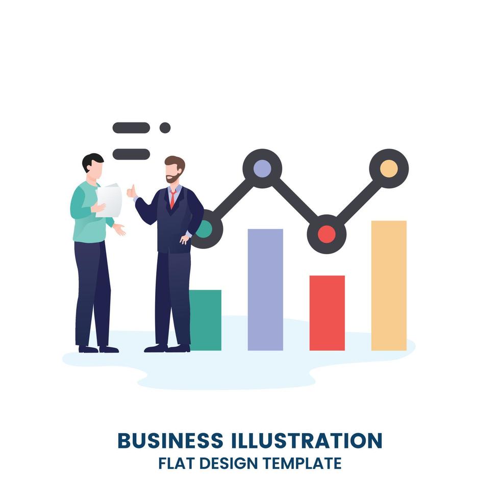 Flat design web page template set for creative business process and business strategy. Trendy vector illustration concept for website and mobile app.