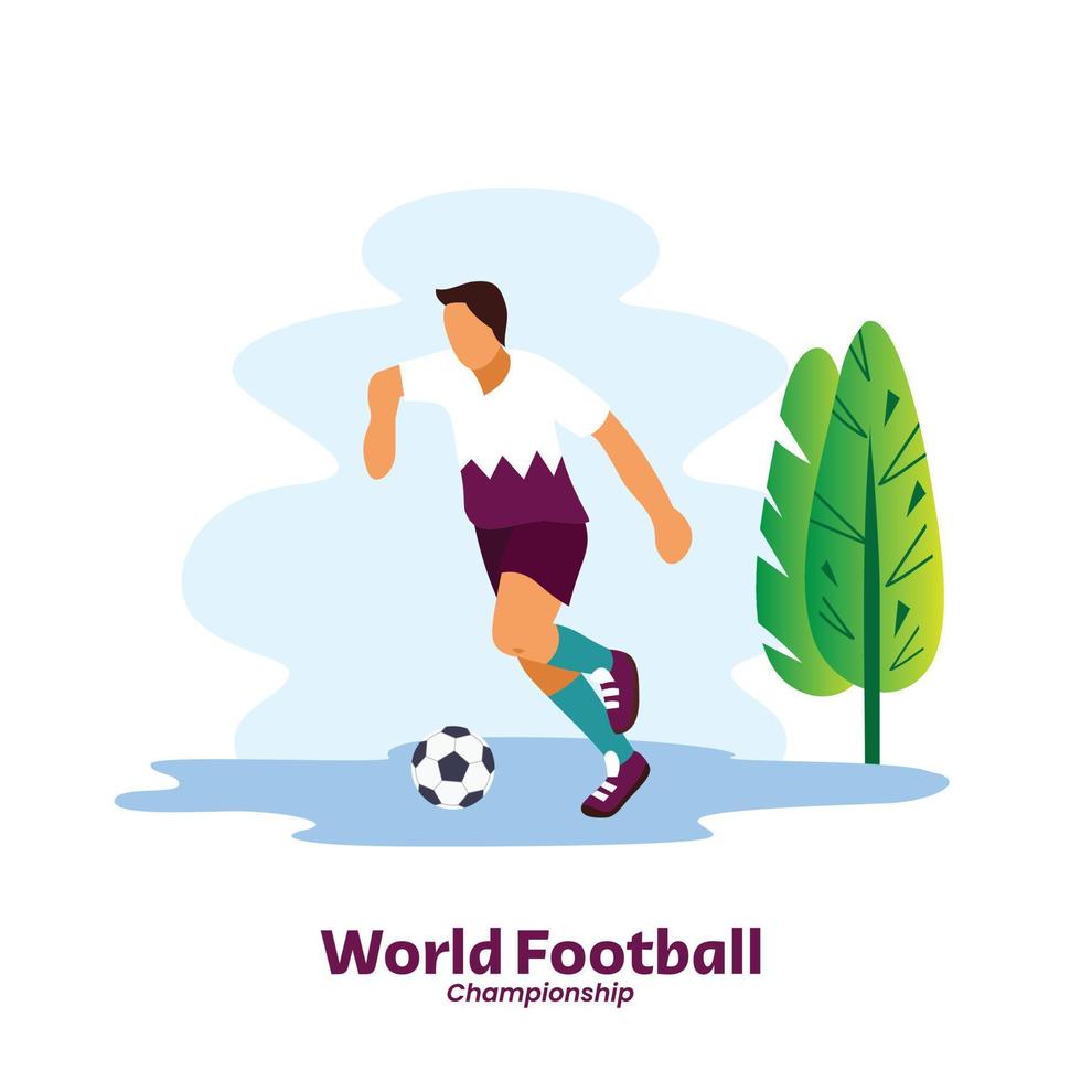 flat player football action design template vector