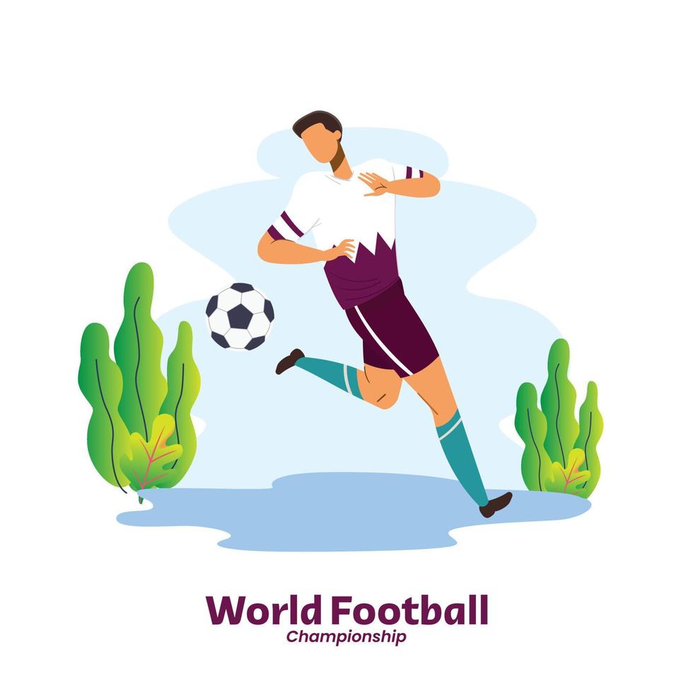 flat player football action design template vector